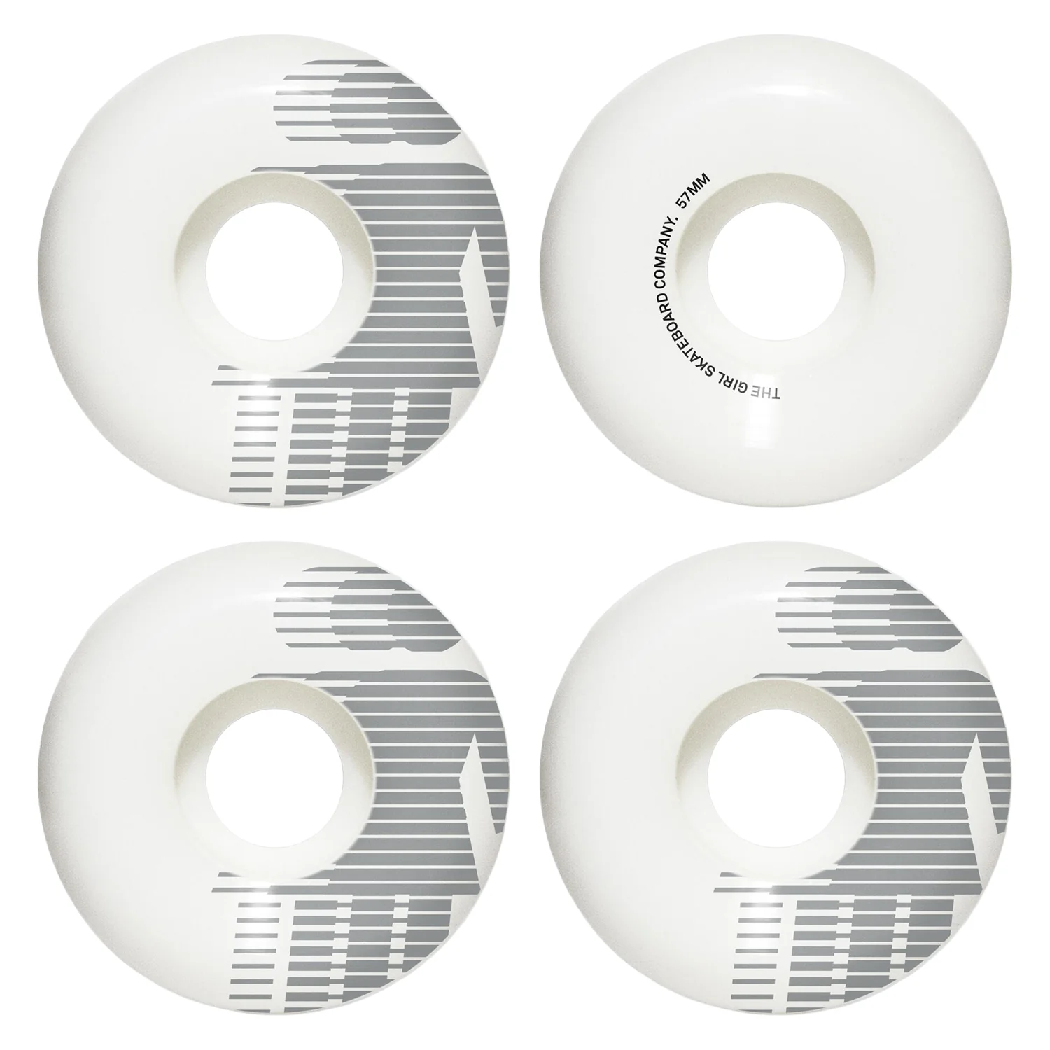 Girl Skateboard Wheels National Hero 57mm 99A Classic Shape White