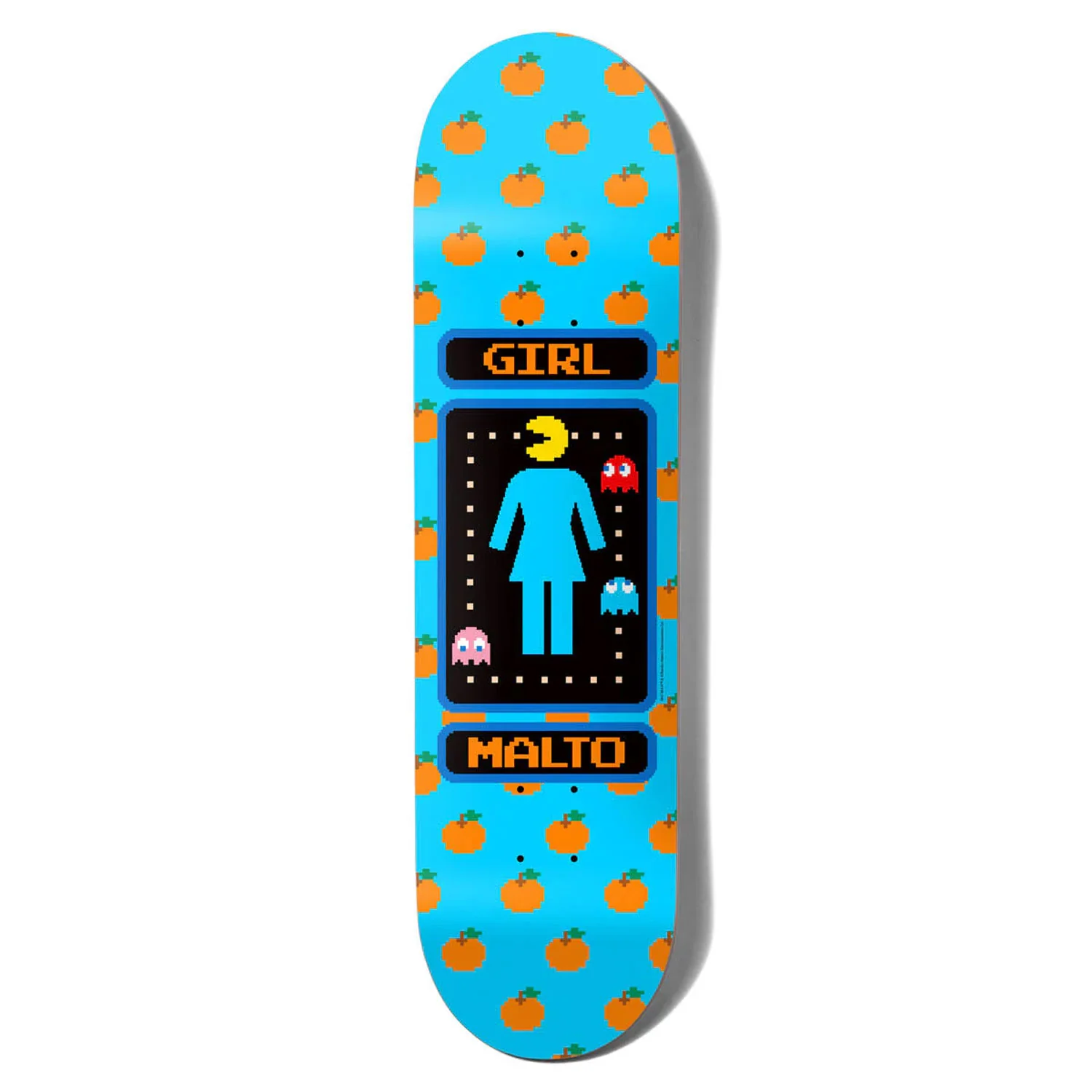 Girl x Pac-Man Skateboard Deck Malto Blue 8.5" x 31.875"