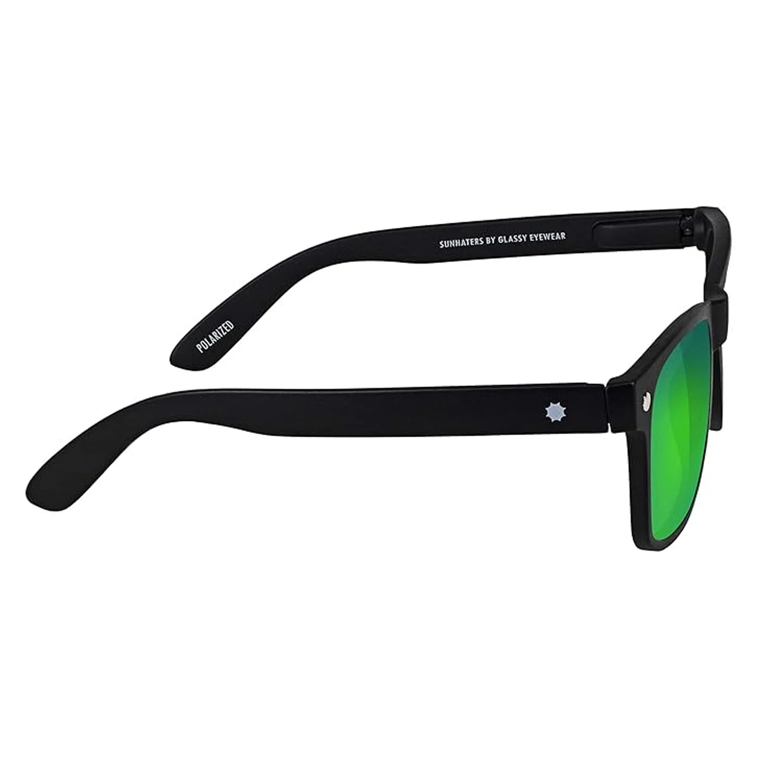 Glassy Eyewear Sunglasses Leonard Polarized Matte Black/Green Mirror - Image 3