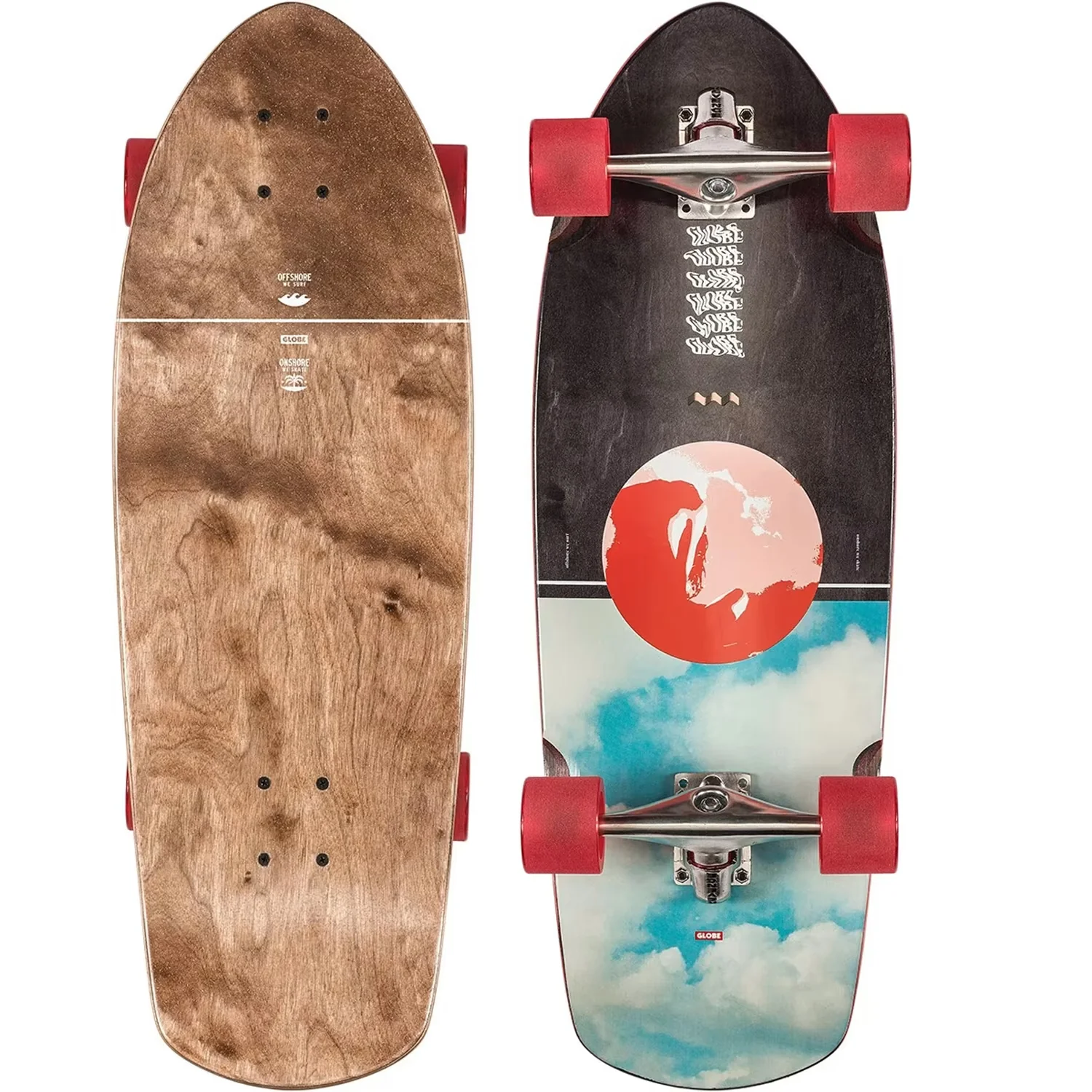 Globe Skateboard Cruiser Complete Stubby Onshore/Closeout 10" x 30" Surf Skate
