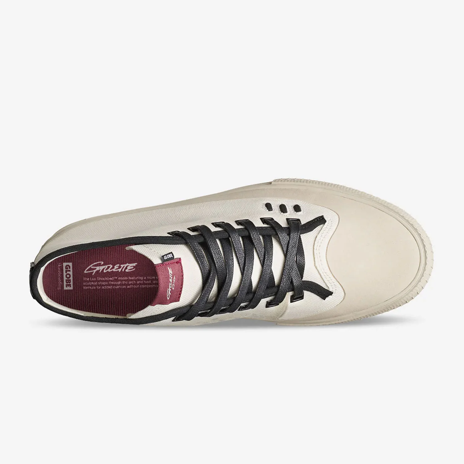 Globe Skateboard Shoes Gillette Mid Cream/Black - Image 2