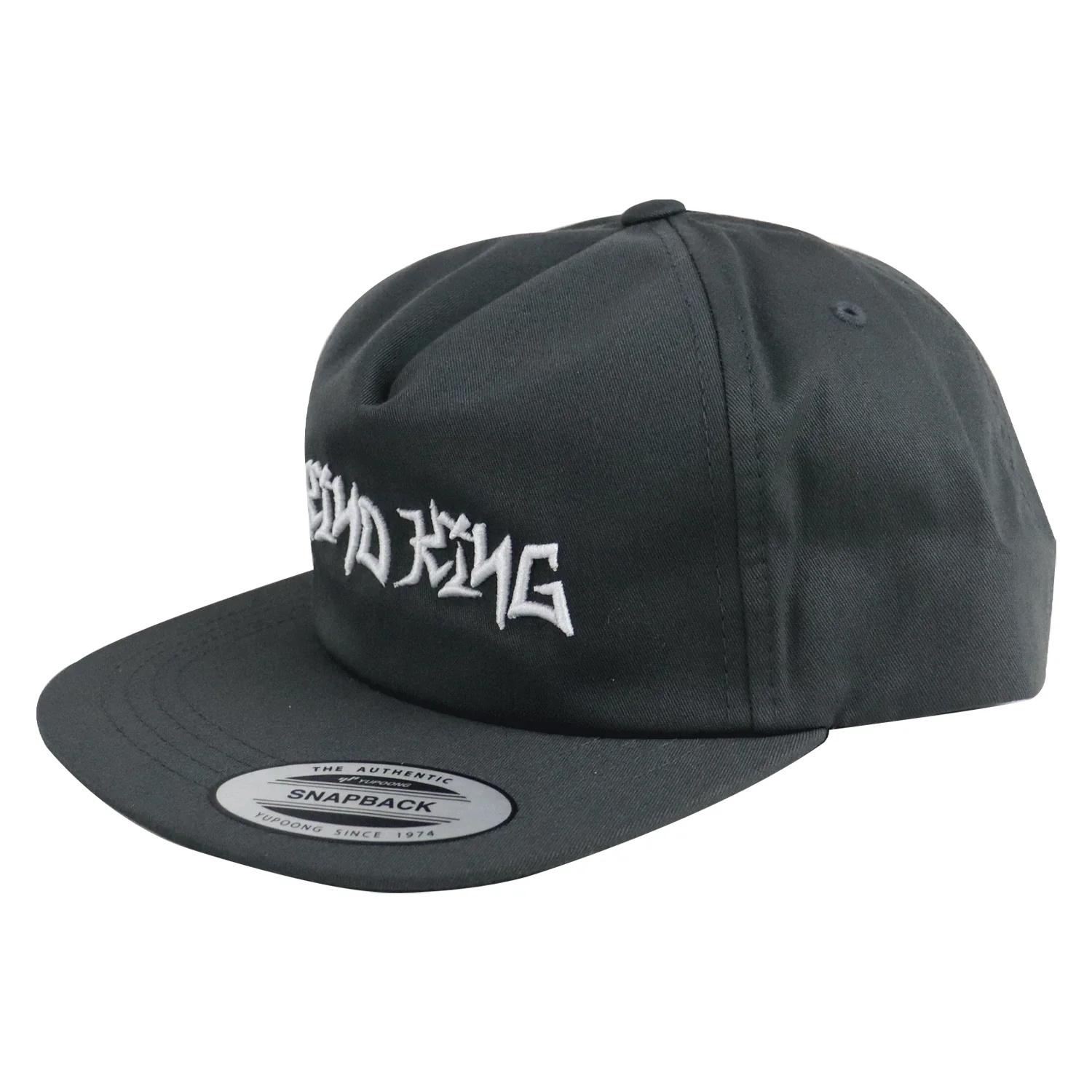 Grind King Trucks Skateboard Hat Graffiti Script Logo Snapback Dark Grey - Image 2