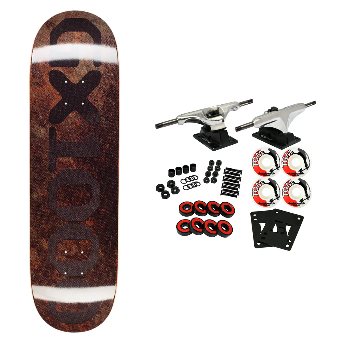 GX1000 Skateboard Complete Team OG Logo Brownish/Black Foil 8.75" x 32.625"