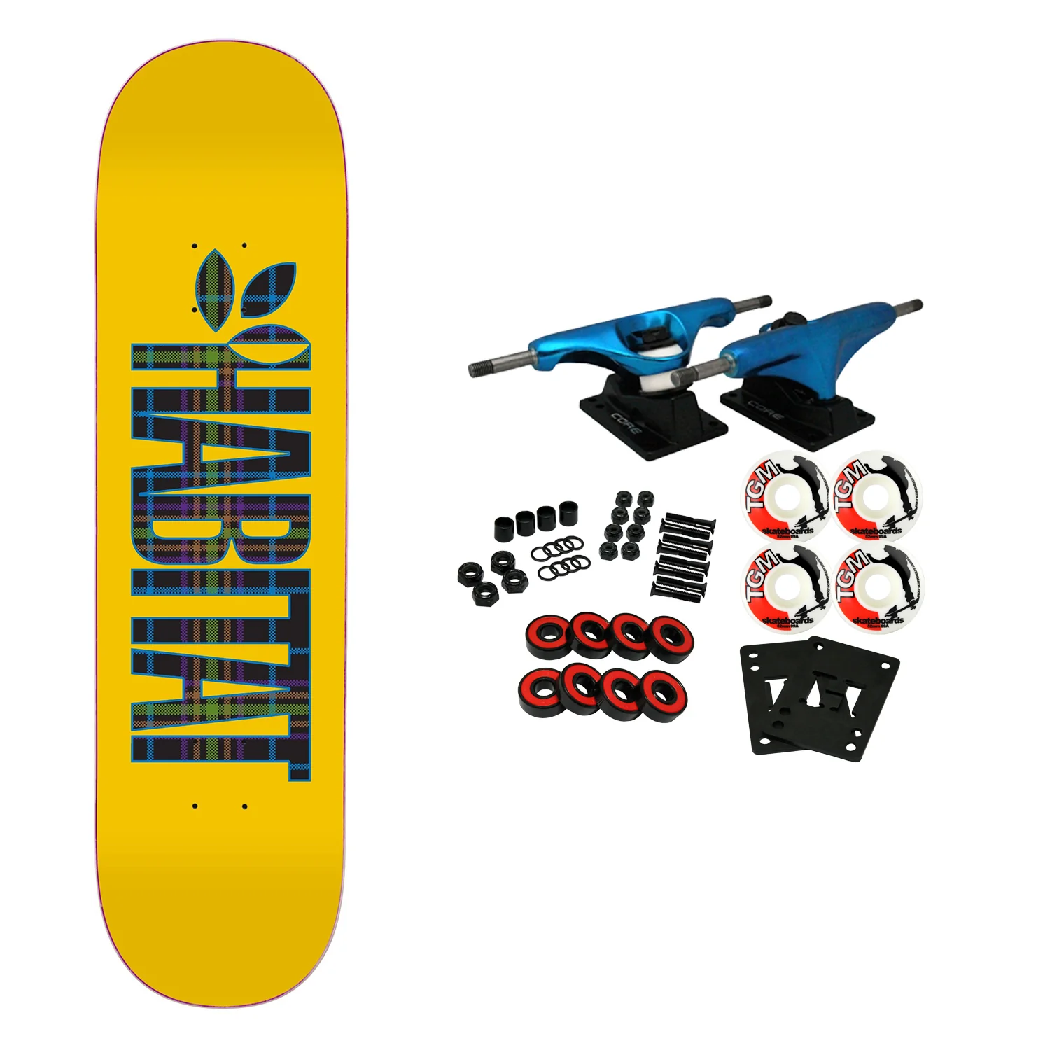 Habitat Skateboard Complete Apex Twin Textile Yellow 8.5" x 32.5"