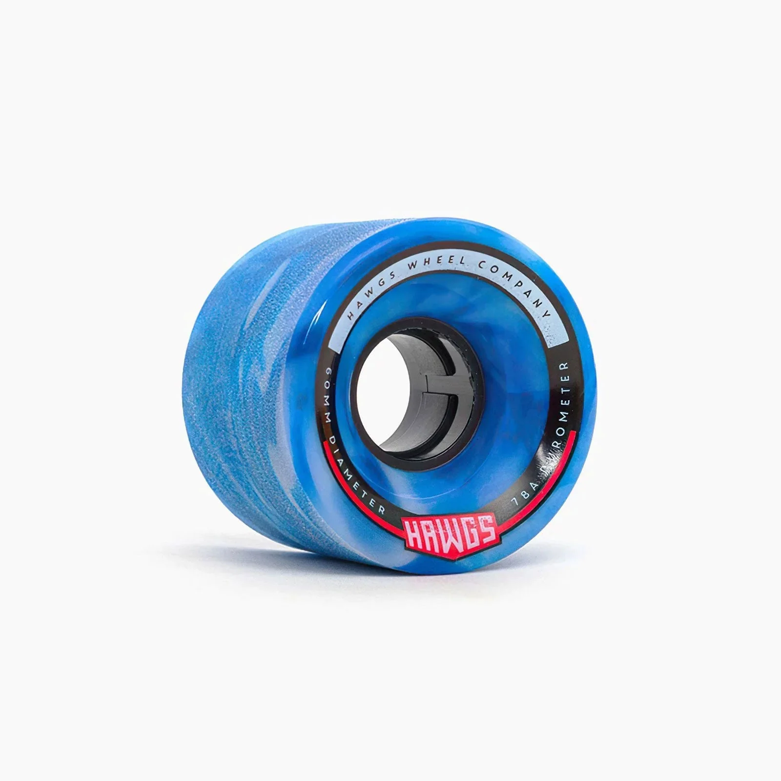 Hawgs Longboard Wheels 60mm Chubby 78A Blue/White Swirl - Image 3