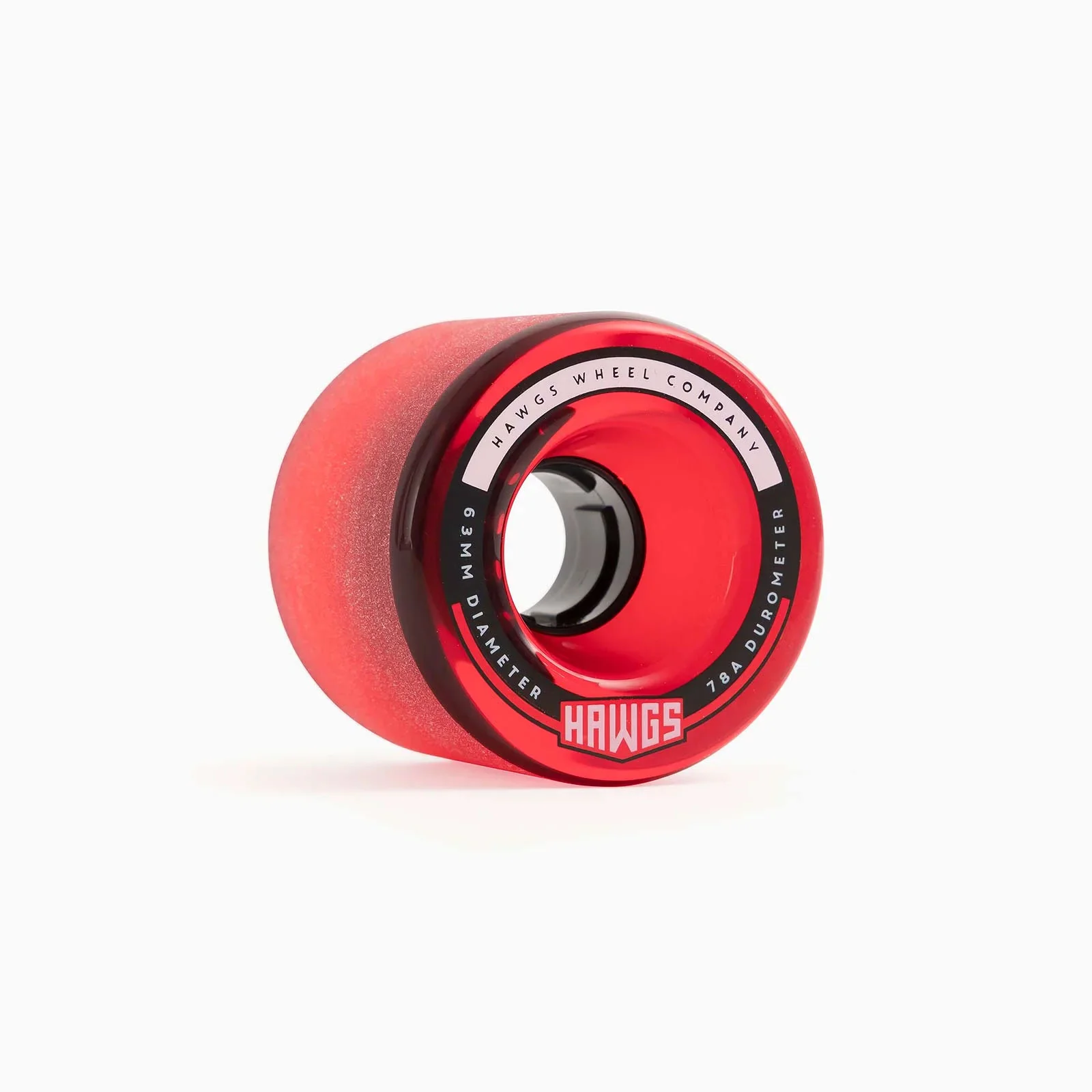 Hawgs Longboard Wheels 63mm Fatty 78A Clear Red - Image 2