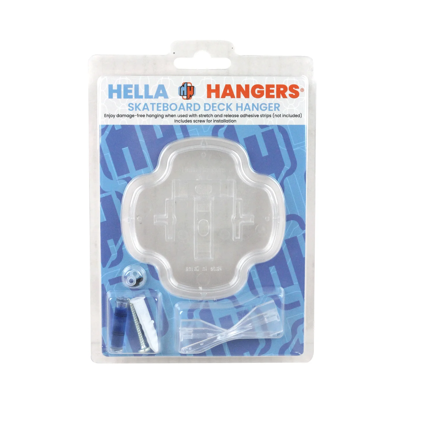Hella Hangers Skateboard Deck Hanger Clear Hanging Display Mount - Image 2