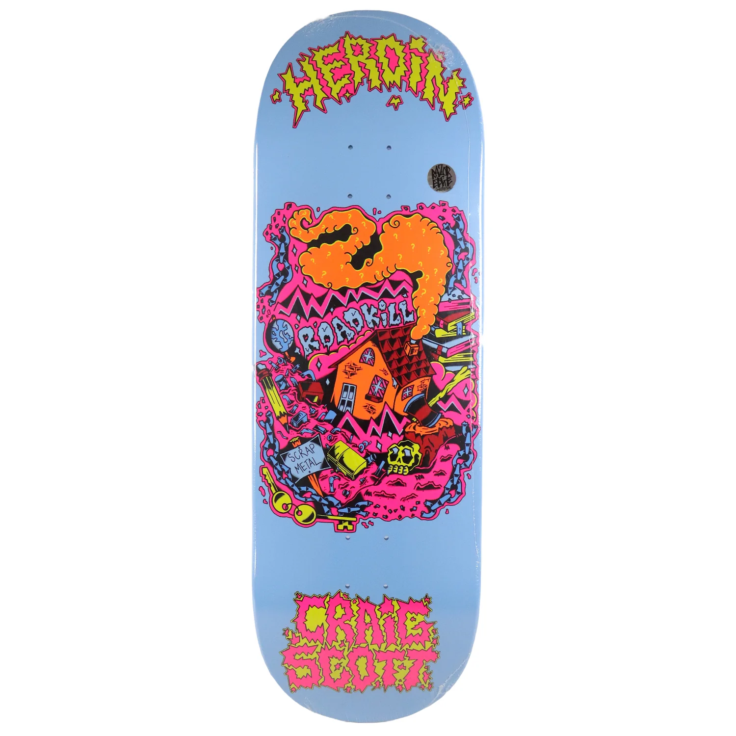 Heroin Premium Skateboard Complete Craig Scrap Metal Slappy Trucks Slime Balls and Quantum Snot Particles Bearings - Image 2