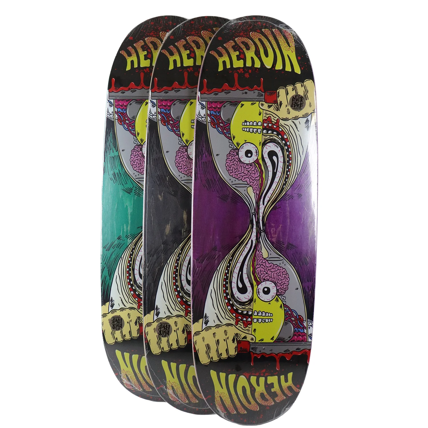 Heroin Premium Skateboard Complete Merged Anatomy Razoregg (Assorted) Slappy Trucks SML Wheels and Quantum Snot Particles Bearings - Image 2