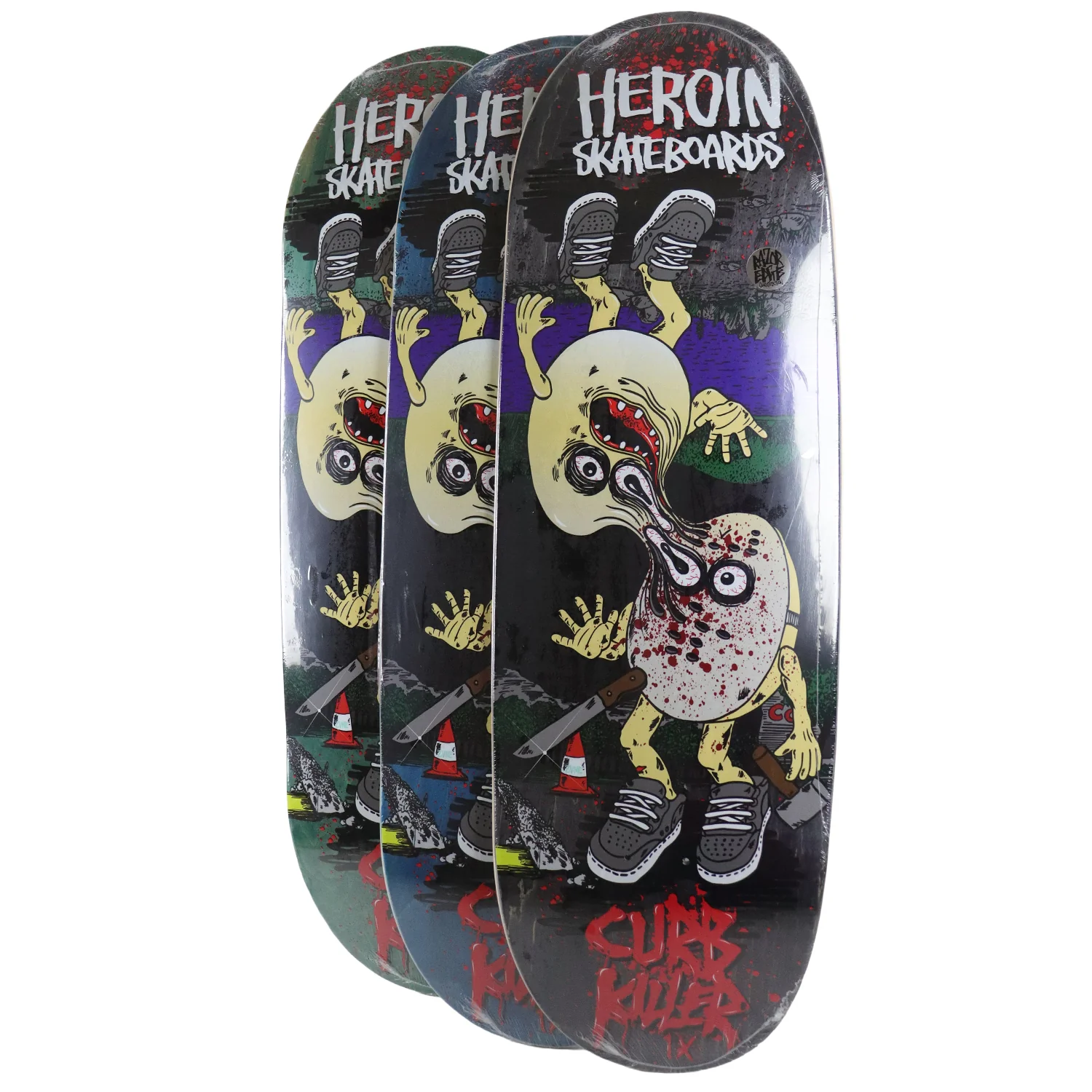 Heroin Skateboard Deck Curb Killer 9 Merged (Assorted) 10" x 32.5" - Image 2