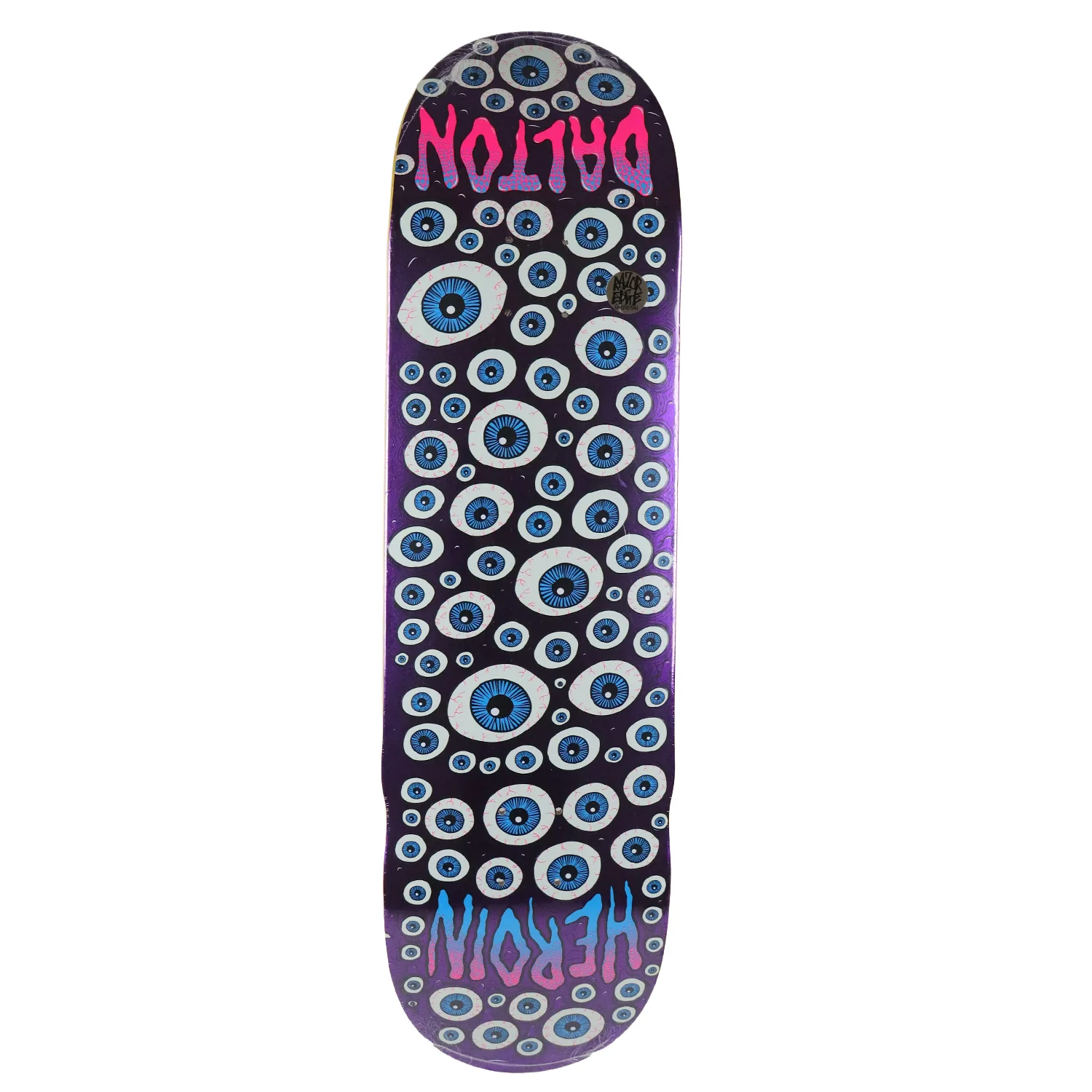 Heroin Skateboard Deck Dalton Dern Eyes Purple 8.625" x 32.2" - Image 2