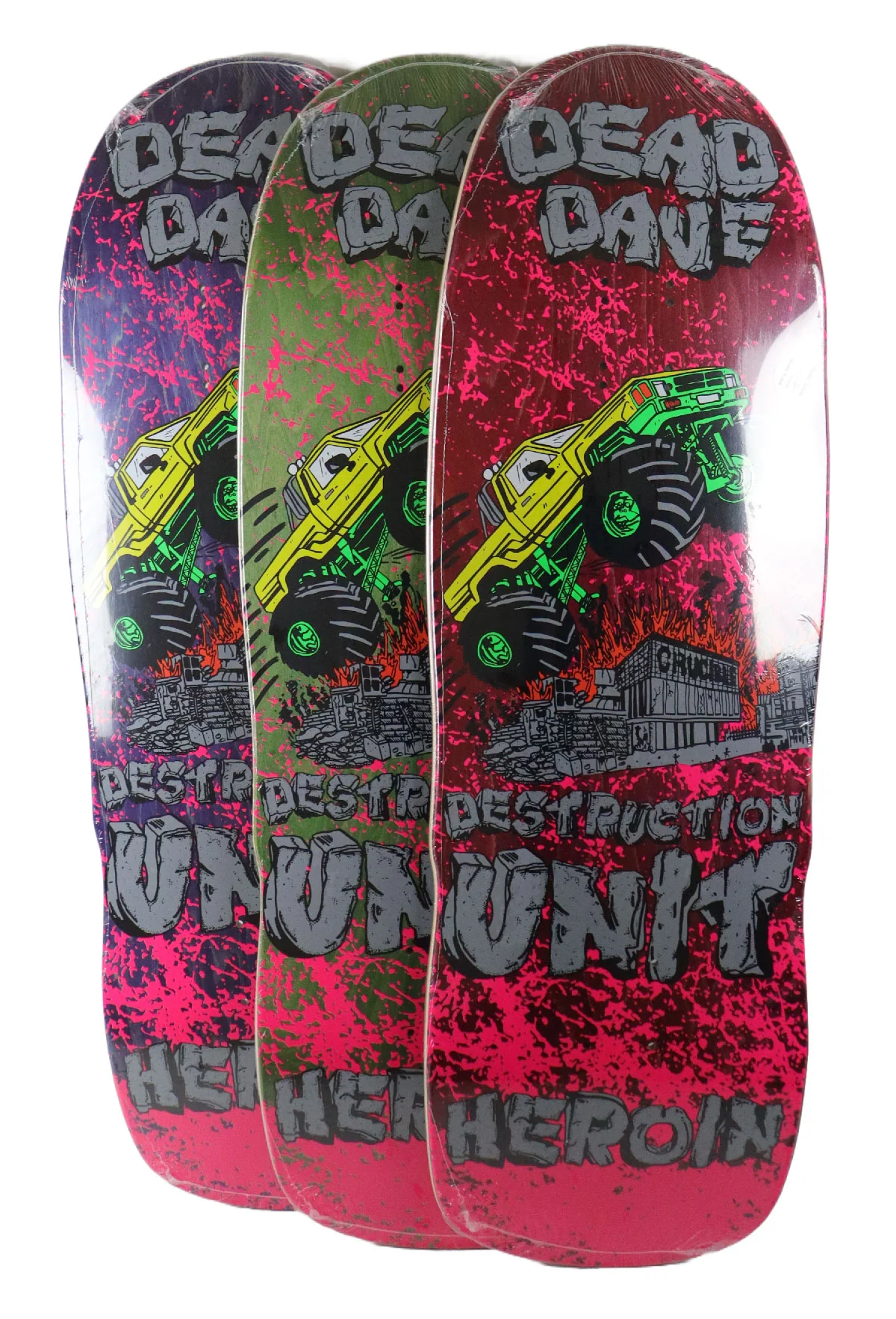 Heroin Skateboard Deck Dead Dave Knock Off (Assorted) 10.1" x 32" - Image 2