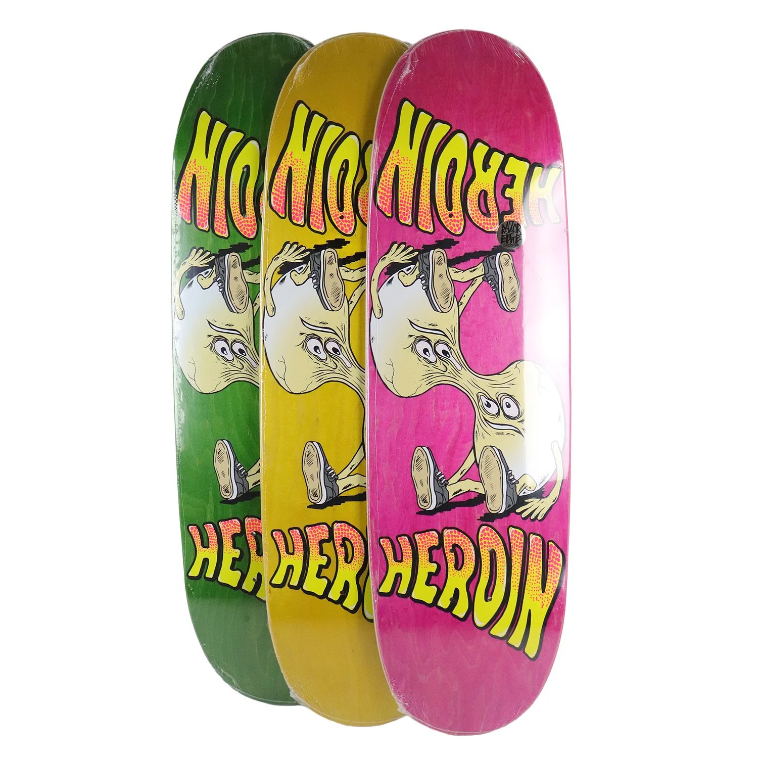 Heroin Skateboard Deck Merged Egg Symmetrical (Assorted) Assorted 8.88" x 31.9" - Image 2
