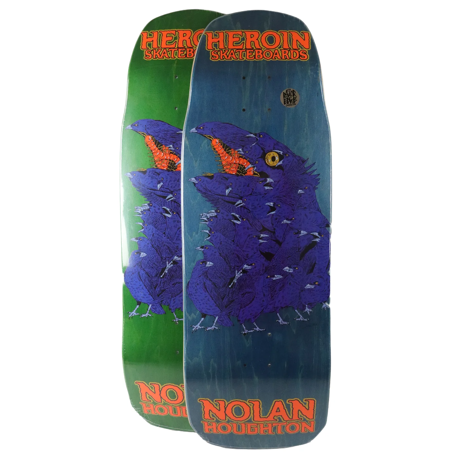 Heroin Skateboard Deck Nolan Houghton Crow (Assorted) 9.9" x 30.5" - Image 2