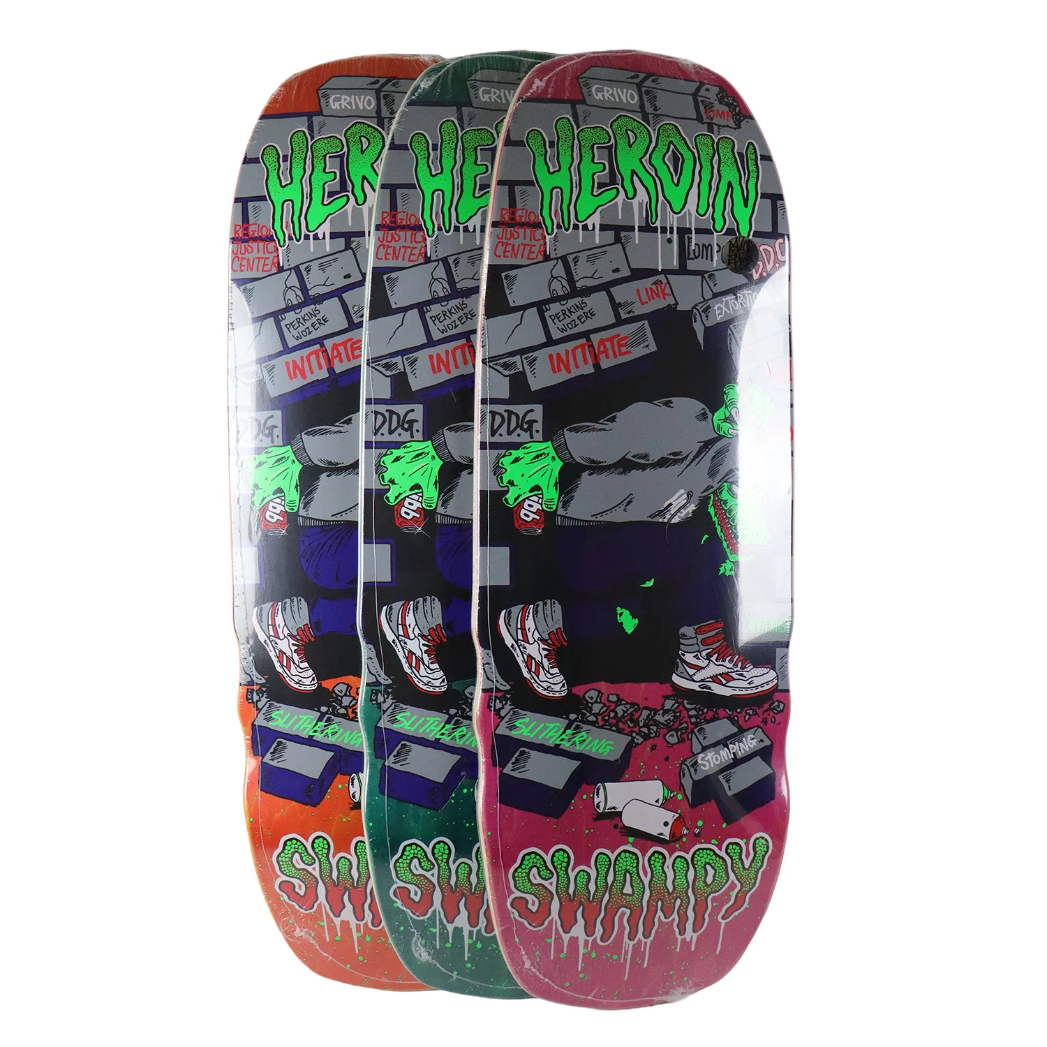 Heroin Skateboard Deck Swampy Stomp (Assorted) Assorted 10.5" x 32.625" - Image 2