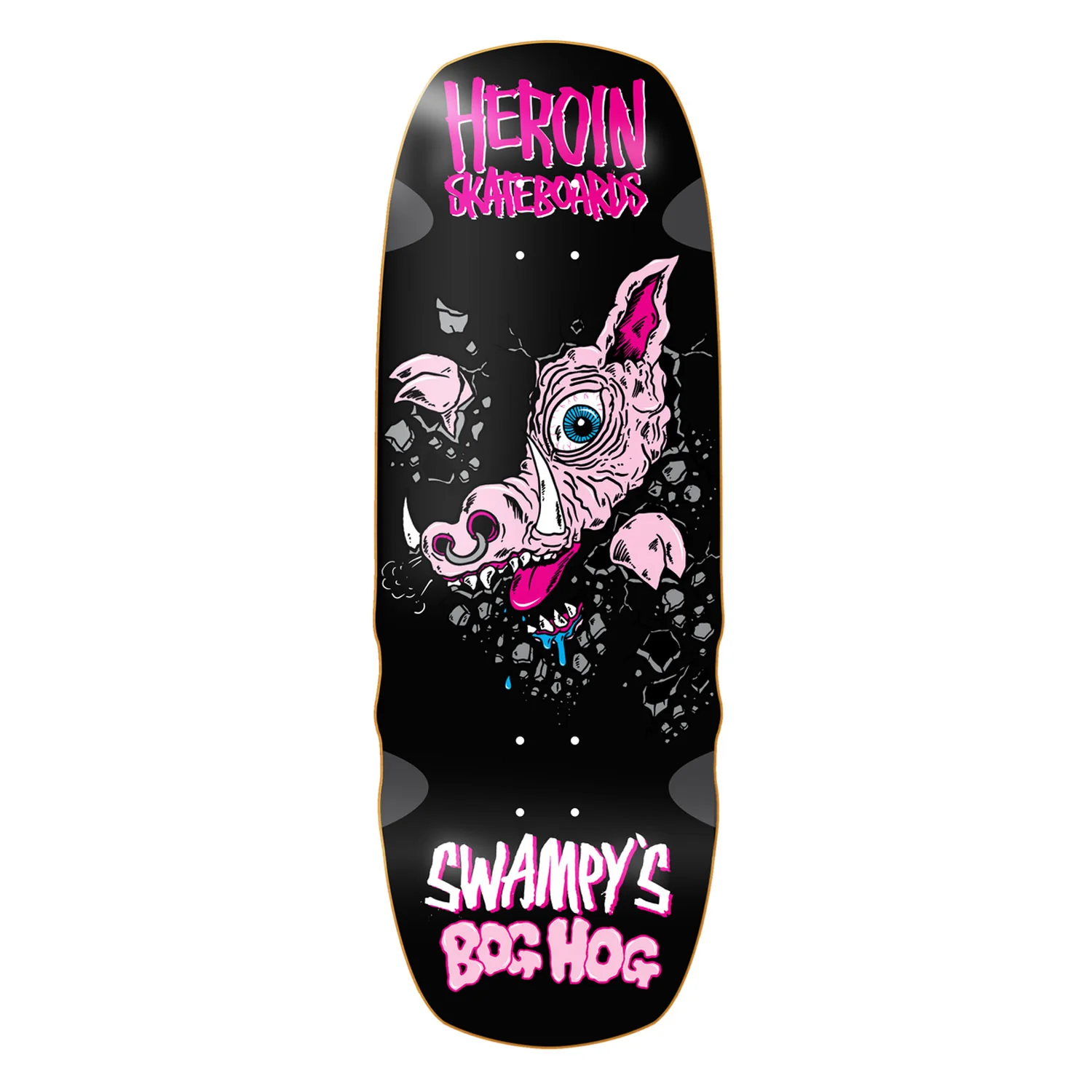 Heroin Skateboard Deck Swampys Bog Hog 10.75" x 31.125"