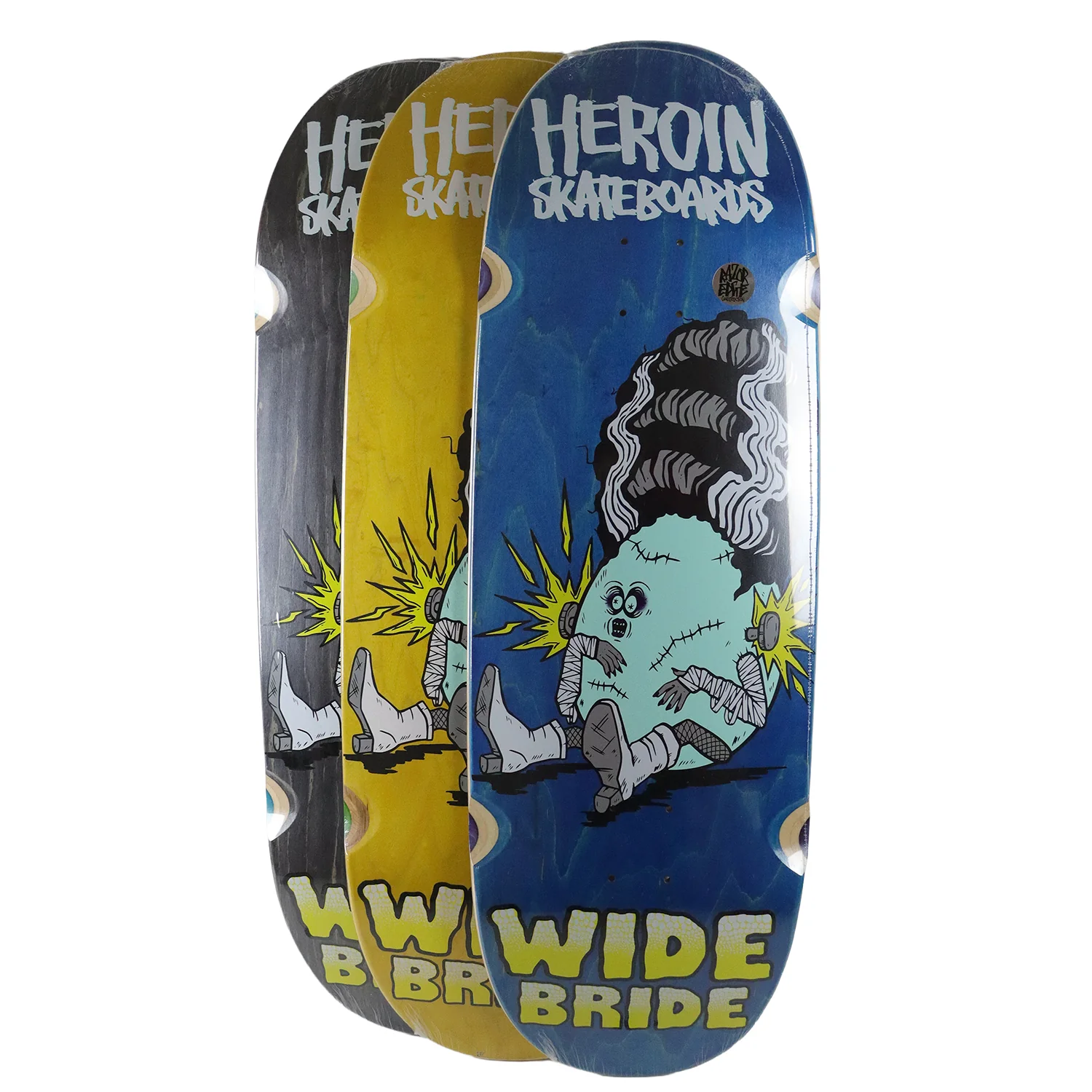 Heroin Skateboard Deck Wide Bride (Assorted) 10.4" x 32.4" - Image 2
