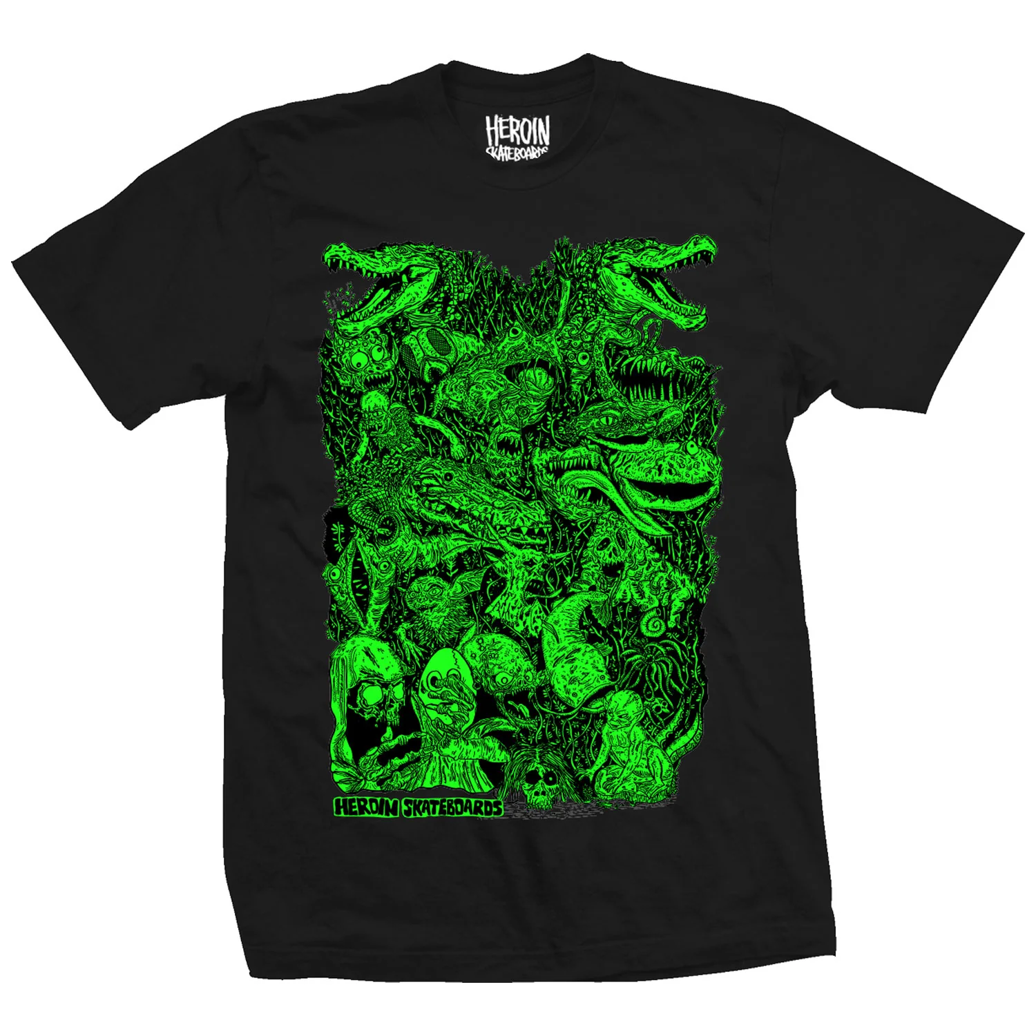 Heroin Skateboards Shirt Allegory of Fear Black