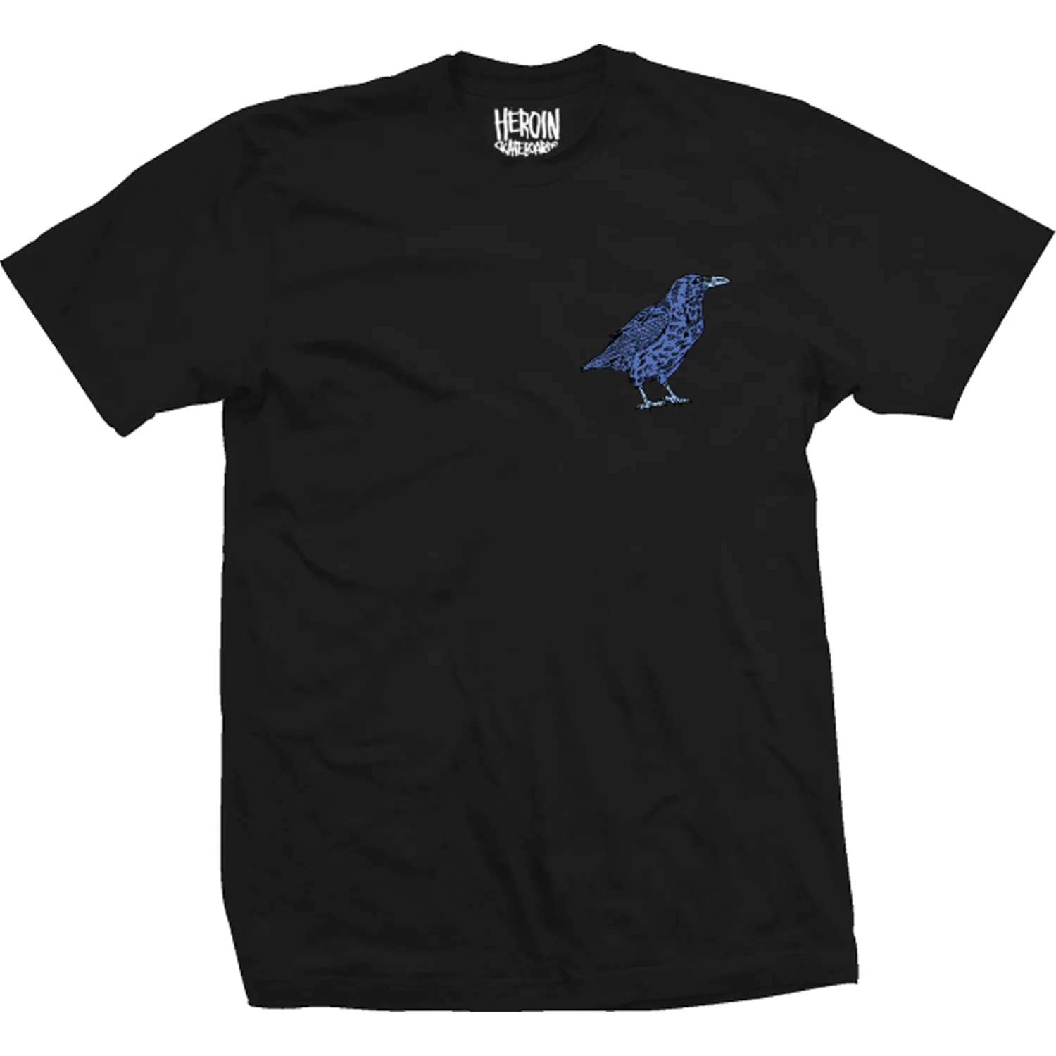 Heroin Skateboards Shirt Crow Black - Image 2