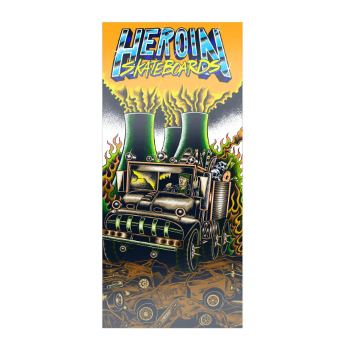 Heroin Skateboards Sticker Heavy Haulage 2.5" x 6"