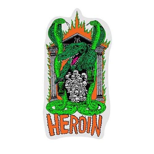 Heroin Skateboards Sticker Swampy Knock Off 3.5" x 6.75"