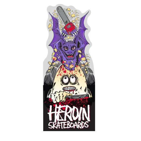 Heroin Skateboards Sticker Villani Gues 2.5" x 6"
