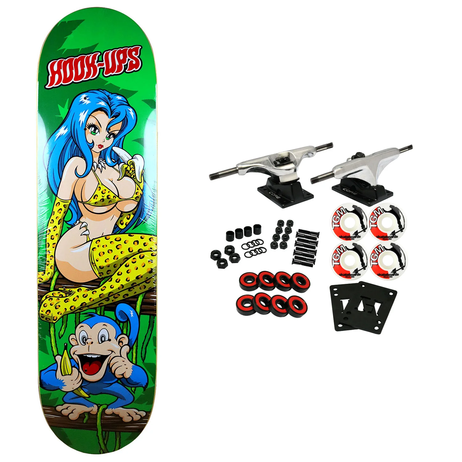 Hook Ups Skateboard Complete Jungle Girl 8.25" x 32.25"