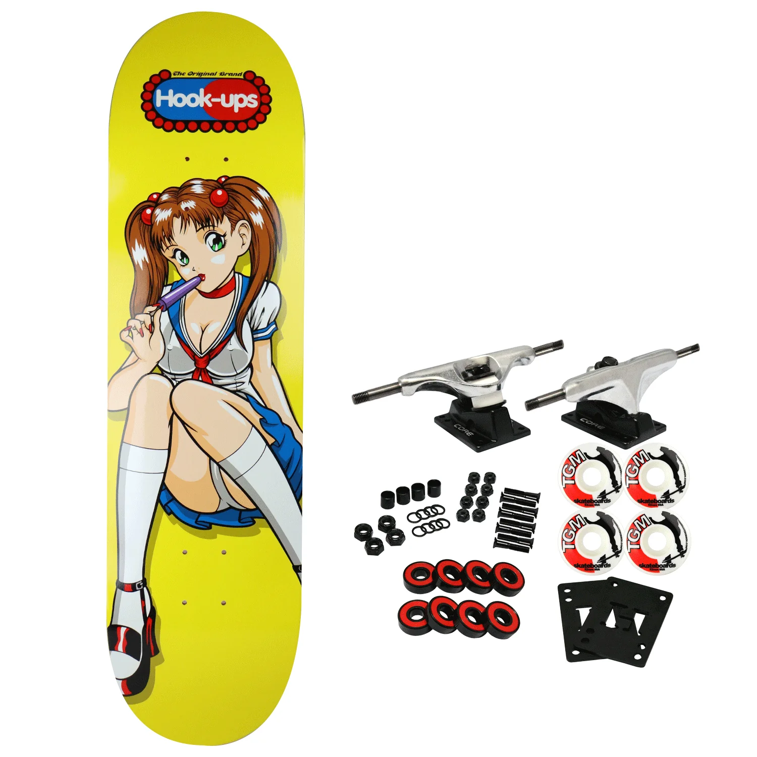 Hook Ups Skateboard Complete OG Popsicle Girl 8.5"