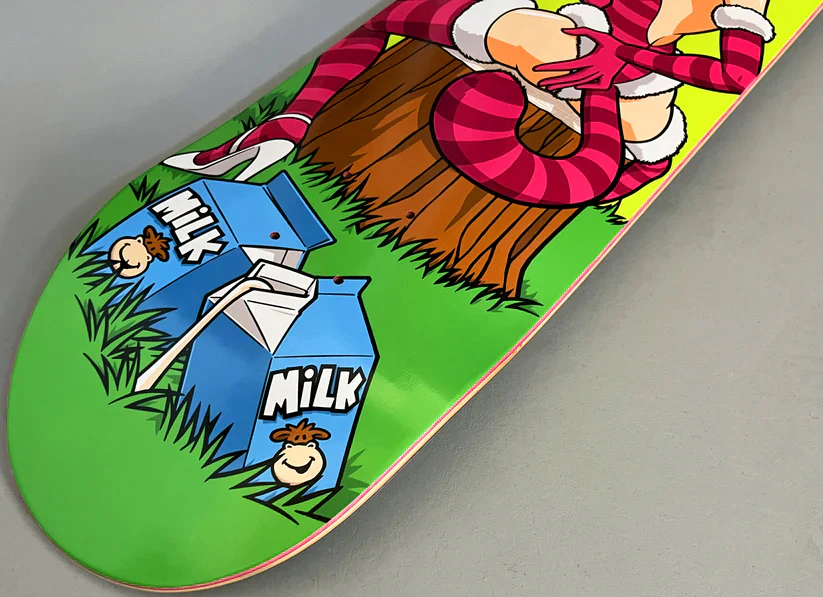 Hook Ups Skateboard Deck Cheshire Cat in Wonderland 8.5" x 32.25" - Image 4