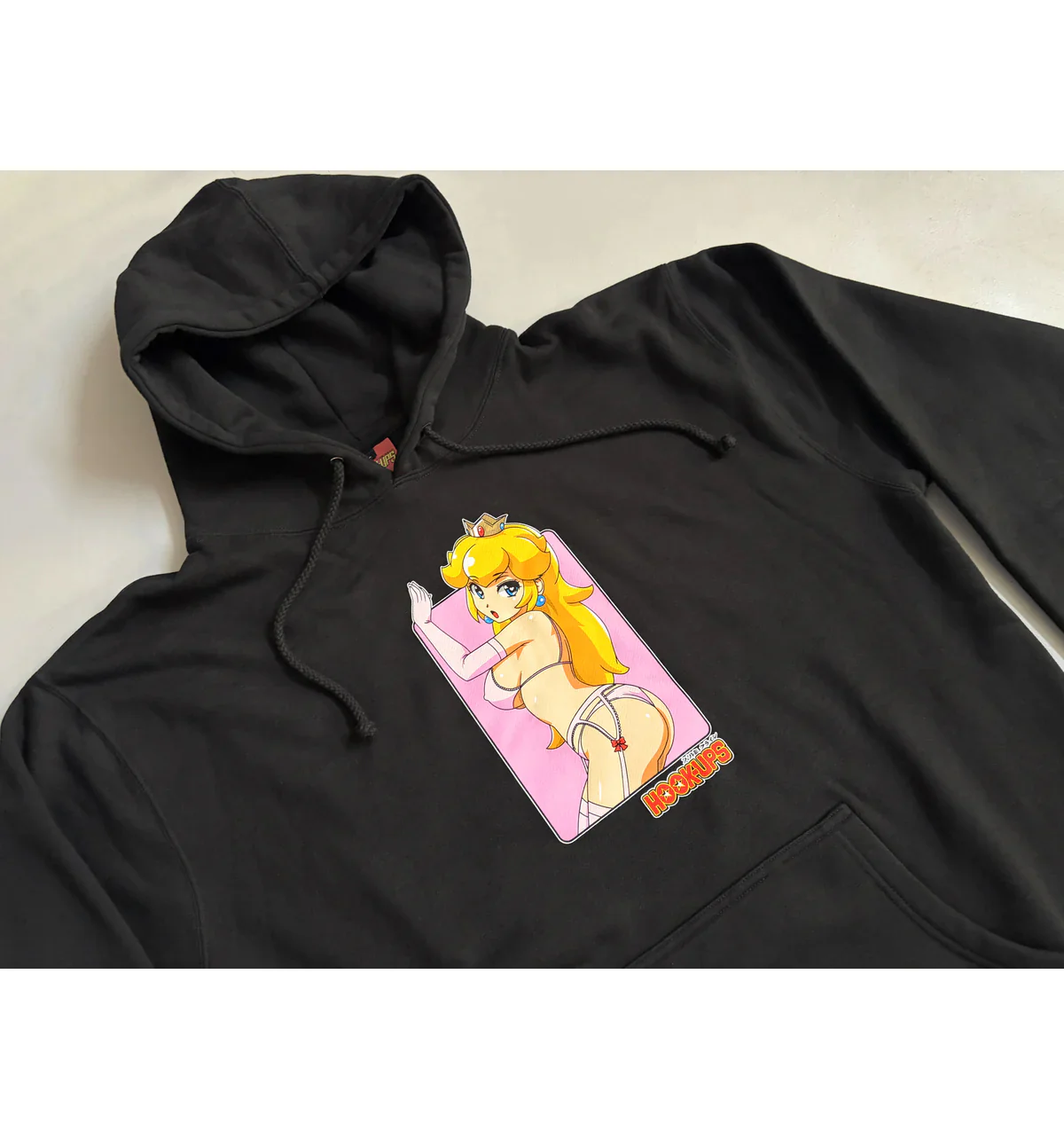 Hook Ups Skateboards Hoody Peach Black - Image 3