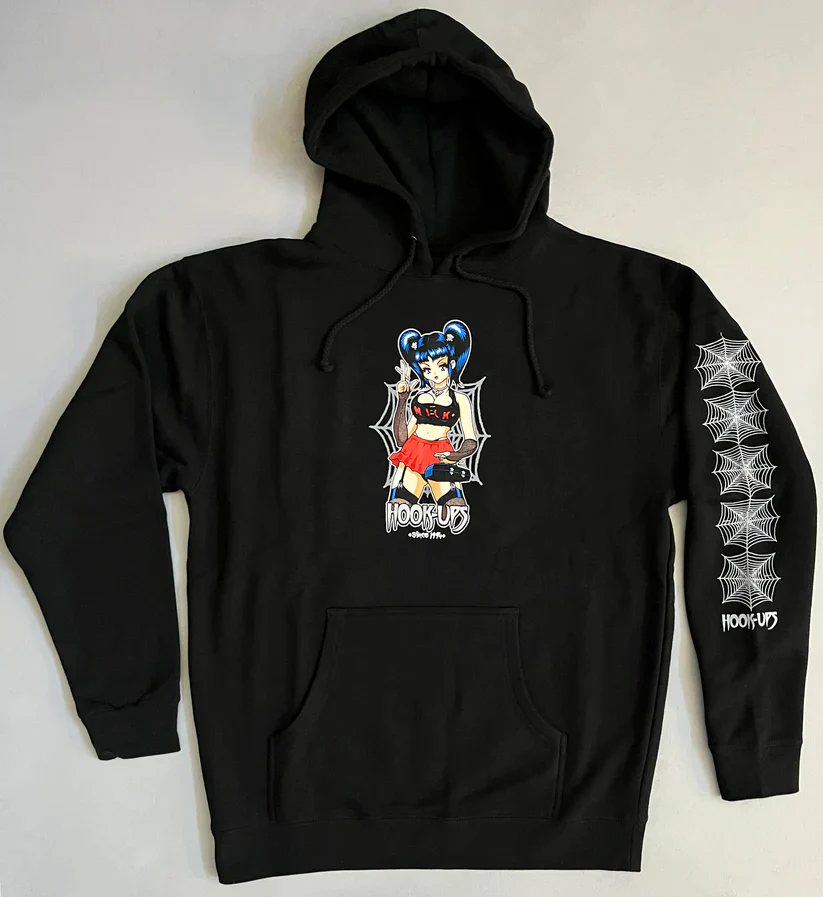 Hook Ups Skateboards Hoody Raven Black