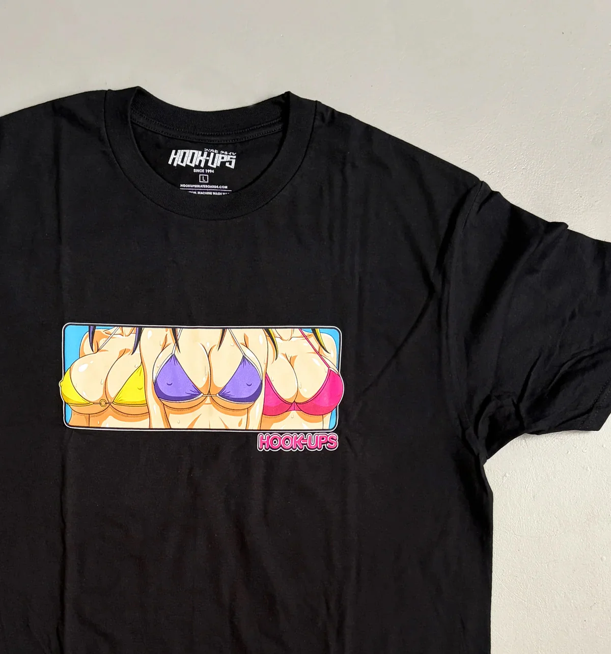 Hook Ups Skateboards Shirt 3 Girls Black - Image 2