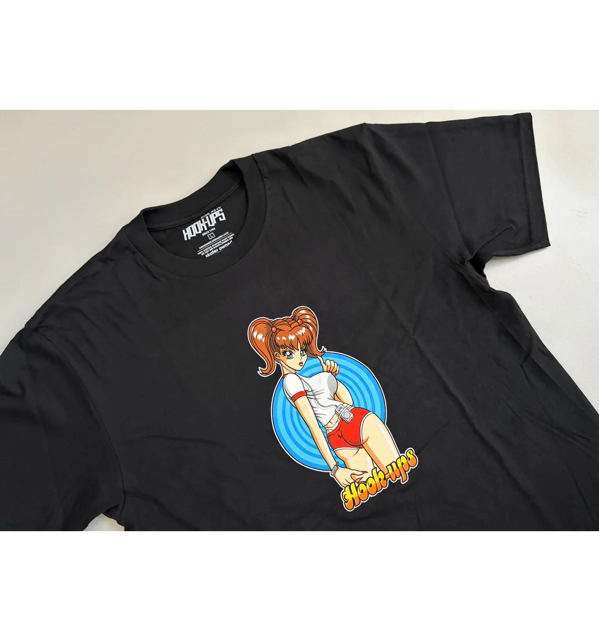 Hook Ups Skateboards Shirt Hitchiking Sakura Black - Image 2