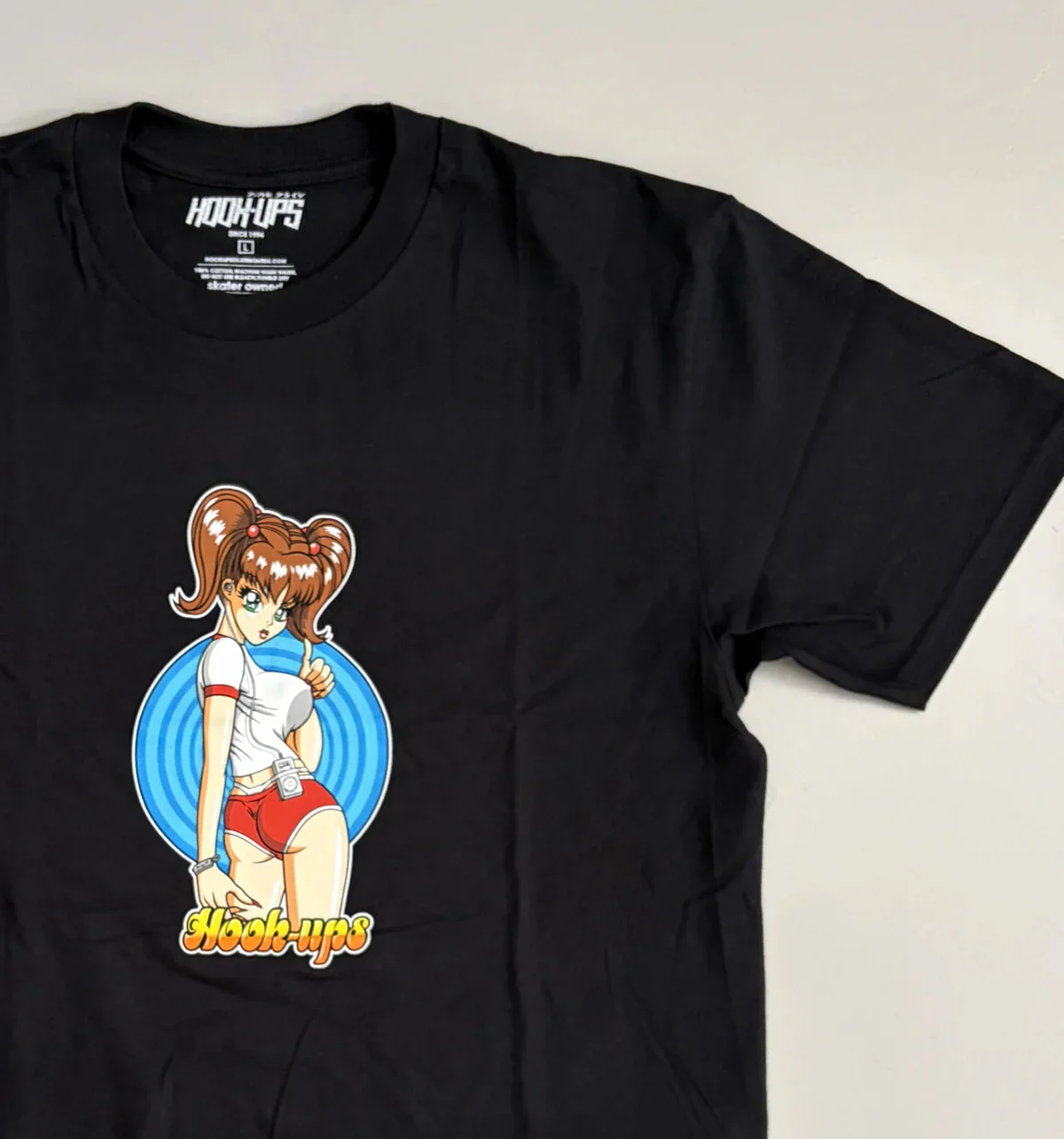 Hook Ups Skateboards Shirt Hitchiking Sakura Black - Image 3