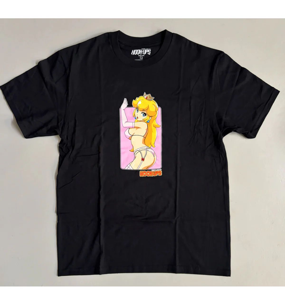 Hook Ups Skateboards Shirt Peach Black