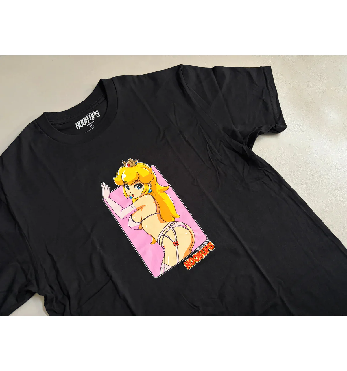 Hook Ups Skateboards Shirt Peach Black - Image 3