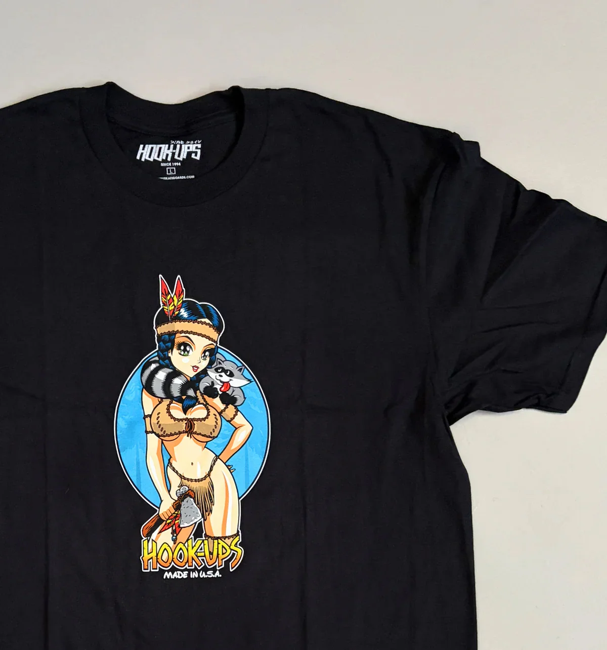 Hook Ups Skateboards Shirt Pocahook-ups Black - Image 3