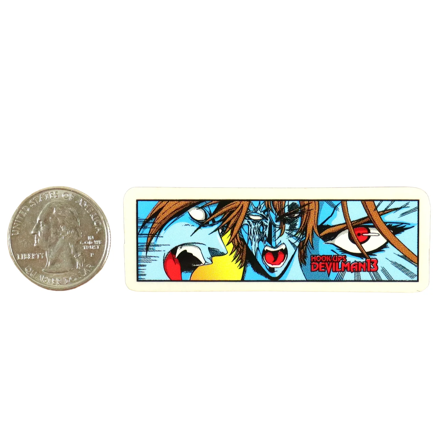 Hook Ups Skateboards Sticker - Mini Size - Devilman 13 2.75" x .9"