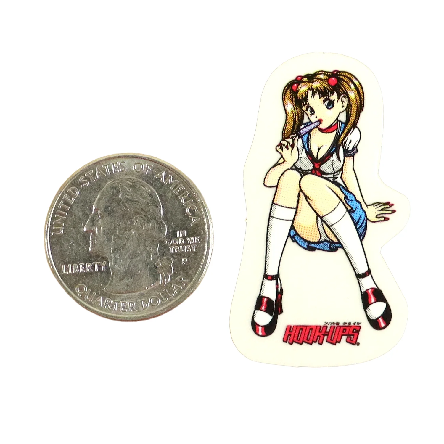 Hook Ups Skateboards Sticker - Mini Size - Popsicle 1" x 1.75"