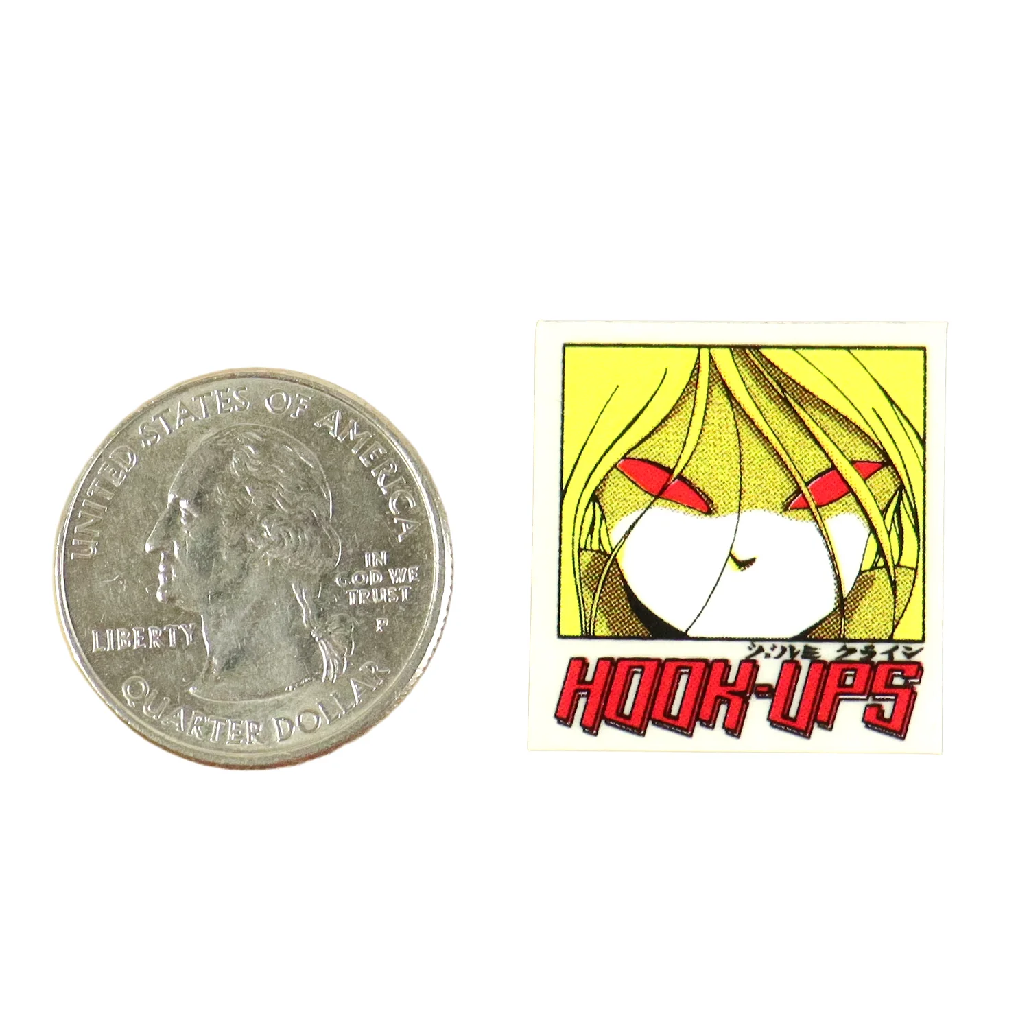 Hook Ups Skateboards Sticker - Mini Size - Red Eyes .9" x 1"
