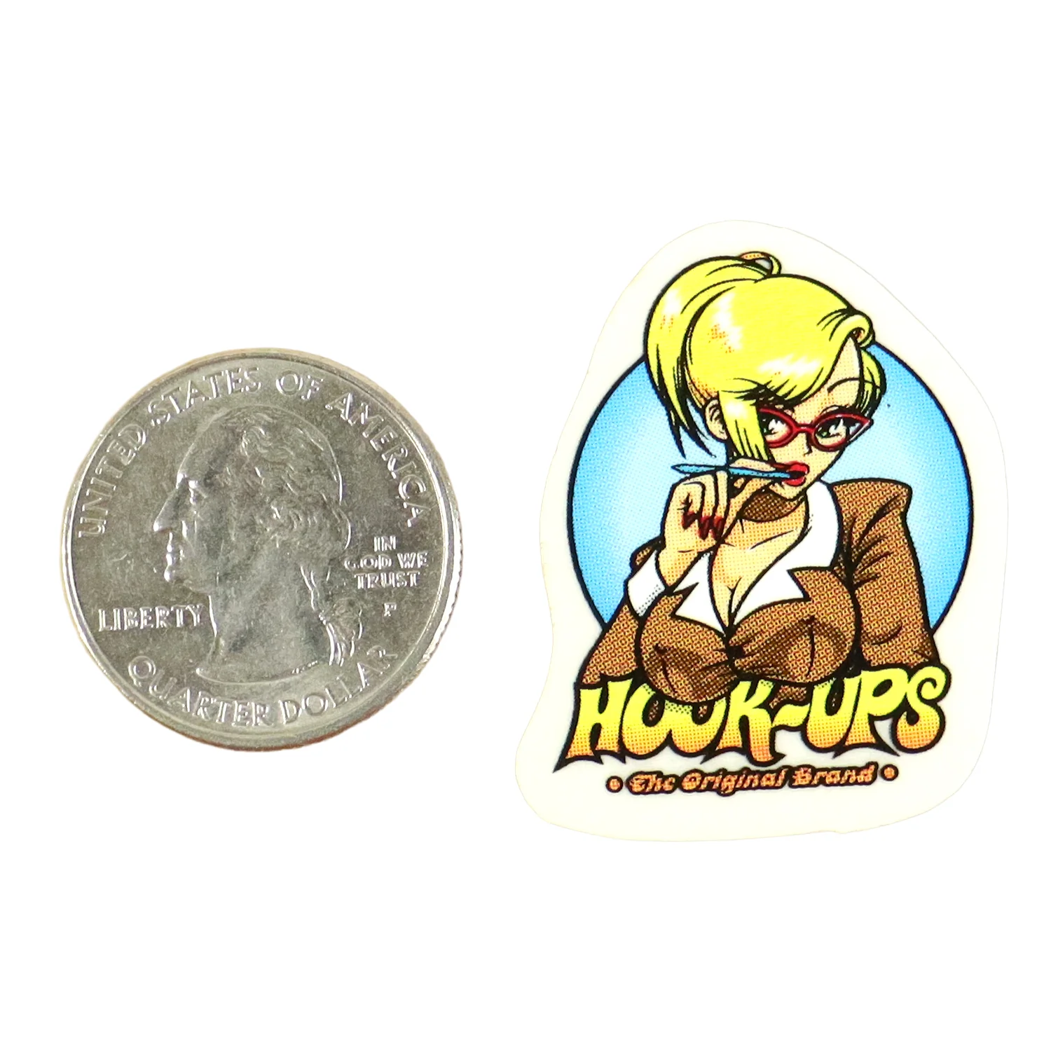 Hook Ups Skateboards Sticker - Mini Size - Teacher 1.125" x 1.4"