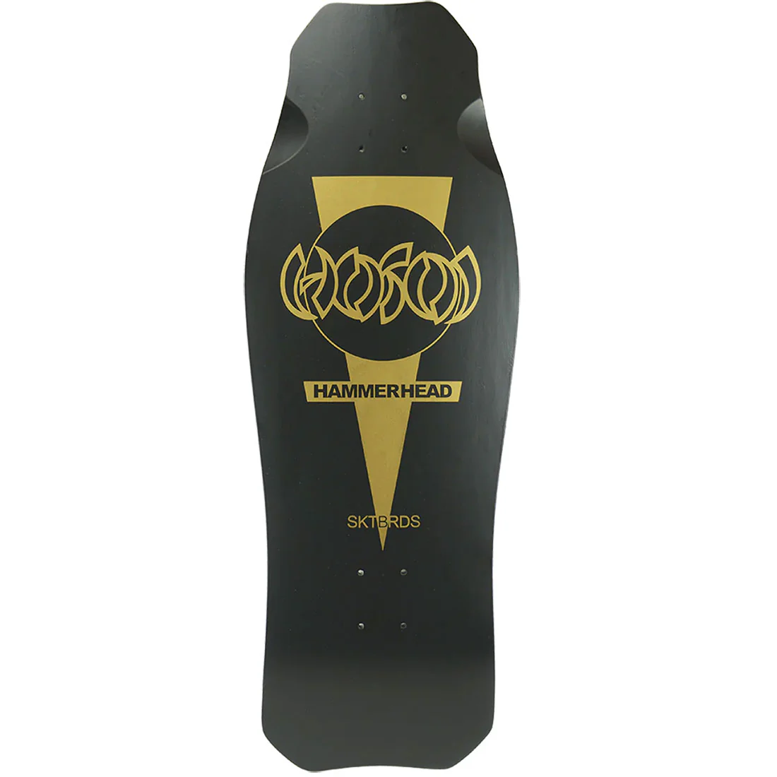 Hosoi Skateboard Complete Screened OG Hammerhead Matte Black/Gold 10.5" x 31" Old School - Image 2