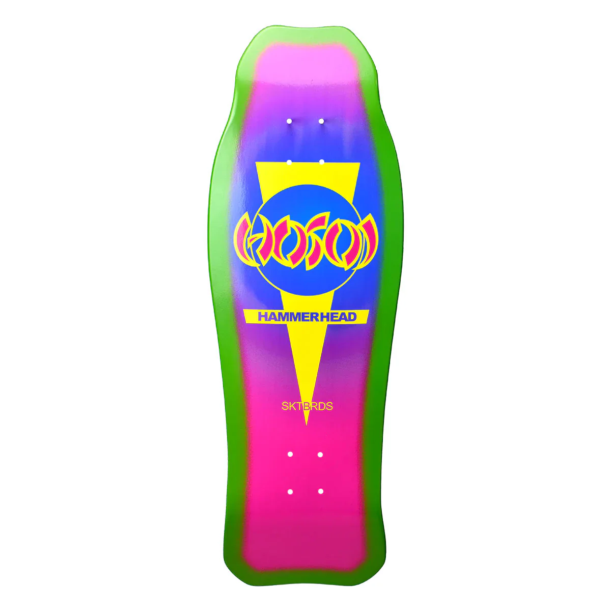 Hosoi Skateboard Deck Hammerhead Double Kick Sunburst Pink 10.25" x 31" Old School