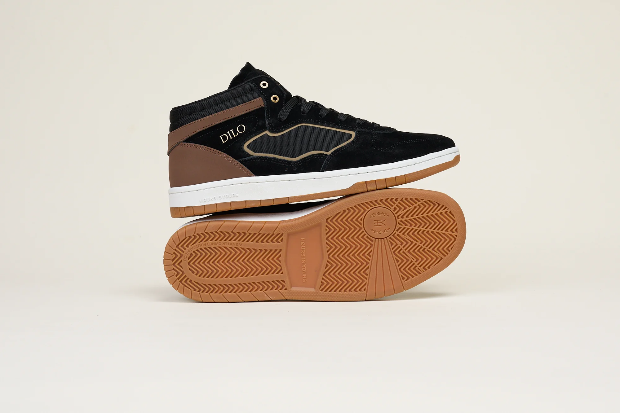 Hours is Yours Skateboard Shoes Dilo Pro Black/Brown - Image 4