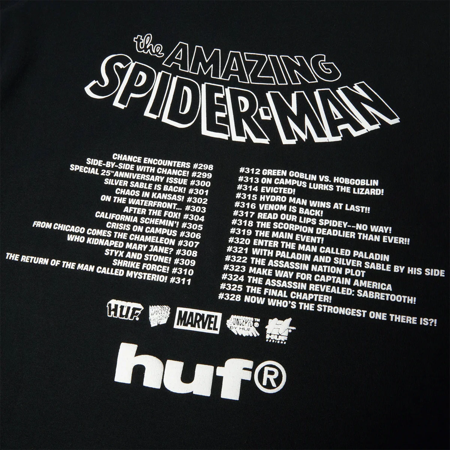 Huf X Marvel Spider-Man Three Hundred T-Shirt Black - Image 4