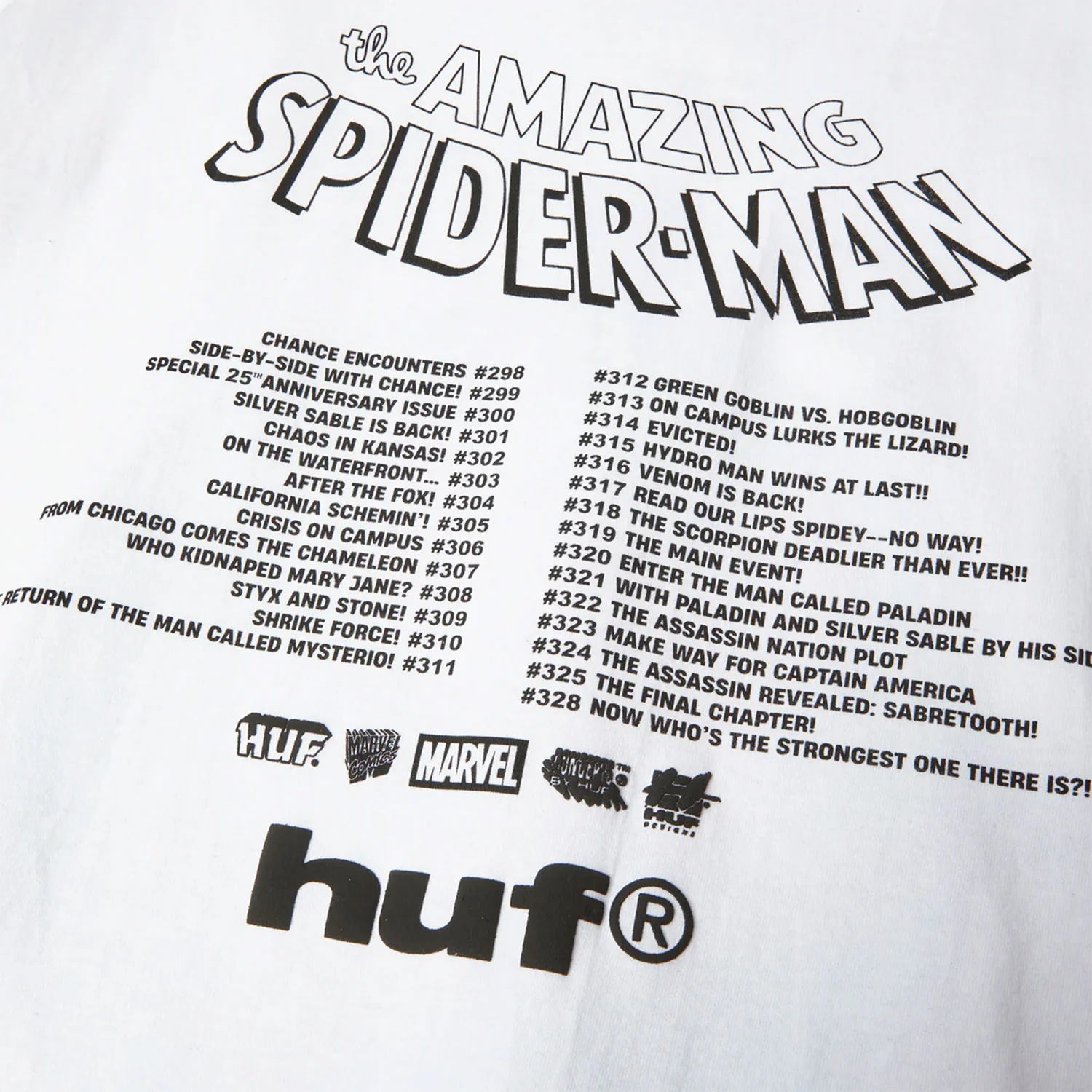Huf X Marvel Spider-Man Three Hundred T-Shirt White - Image 4