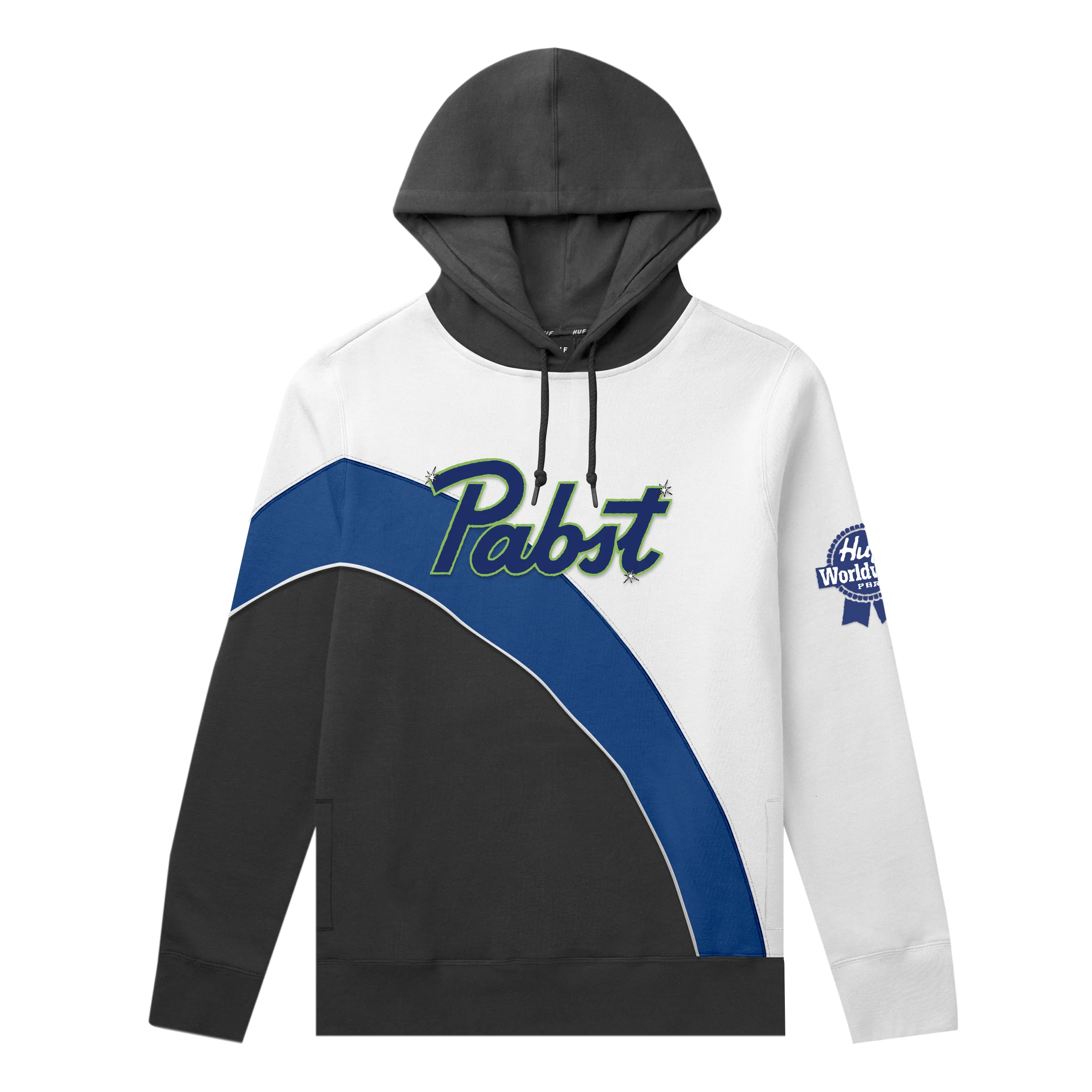 Huf x PBR Hoodie Pabst Color Blocked White