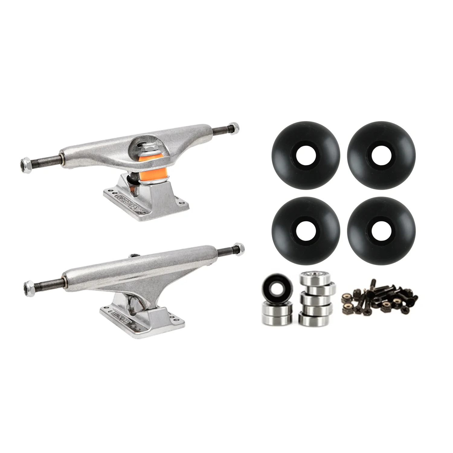 Independent 159 (8.75") Skateboard Trucks 56mm Black Wheels and Bearings Combo Package