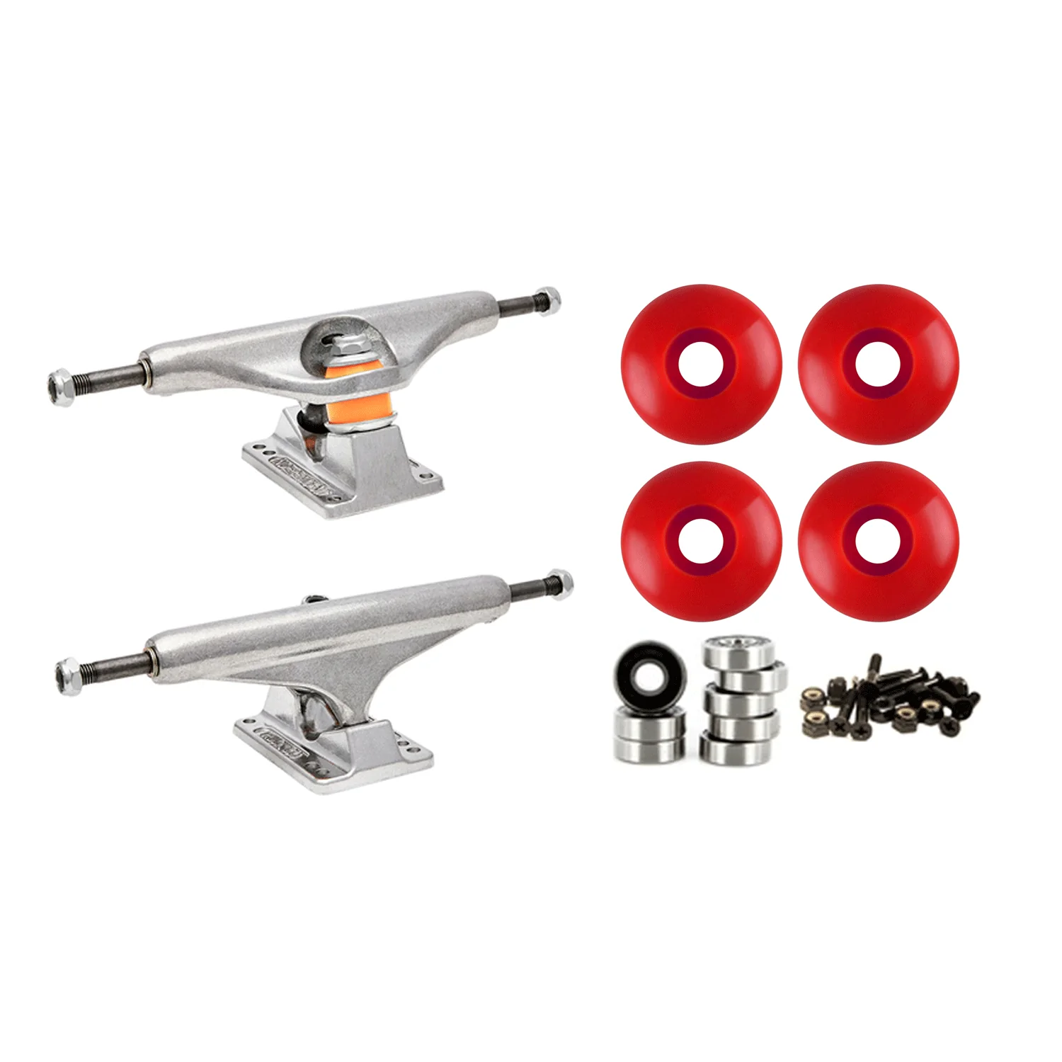 Independent 169 (9.12") Skateboard Trucks 58mm Red Wheels and Bearings Combo Package
