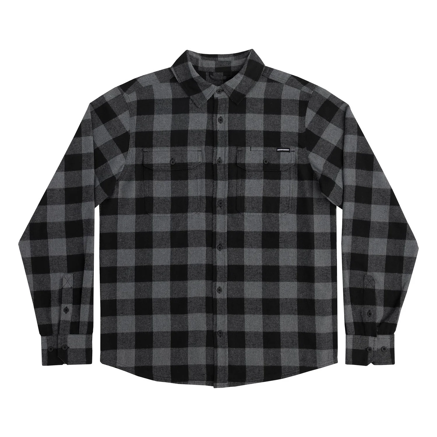 Independent Skateboard Longsleeve Flannel Shirt Belmont Grey